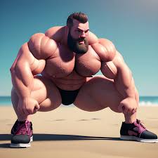full frame scene of a male, beefy, extremely hairy bodybuilder, ... -  Arthub.ai