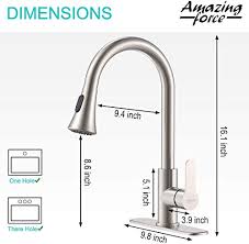 5.5'' h x 6.13'' w x 7.13'' d. Amazing Force Brushed Nickel Kitchen Faucet With Pull Down Sprayer Kitchen Sink Faucet Single Handle Kitchen Faucet Brushed Nickel Utility Sink Faucet For Laundry Sink Stainless Steel Pricepulse