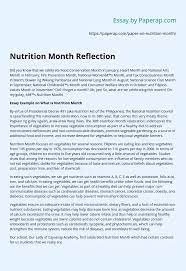 The equivalent resource for the older apa 6 style can be found here. Nutrition Month Reflection Essay Example