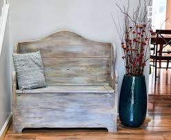 Whitewash Bench Home Living Room White Wash Home Decor