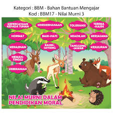 Mengamalkan sikap saintifik dan nilai murni. Poster Carta Nilai Murni Dalam Pendidikan Moral Bbm17 Shopee Malaysia