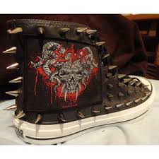 Slayer Heavy Metal Punk Rock Custom Studded Converse Chuck Taylor All Star Sneakers Shoes With Spikes Not Shirt Men Studded Converse Diy Sneakers Star Sneakers