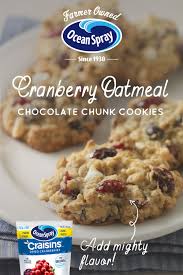 Can you substitute dried cranberries for fresh in recipes? Craisins Dried Cranberries Oatmeal Chocolate Chunk Cookies Recipe Cookies Recipes Christmas Cookie Recipes Yummy Cookies