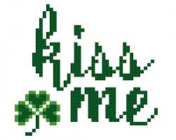 Modern cross stitch pattern is designed on 14 count aida. Kiss Me Free Saint Patrick S Day Cross Stitch Pattern Catholic Sprouts
