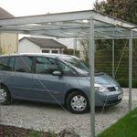 Carport Mit Rolltor Rhombusschalung Und Trapezblechverkleidung Carport Carports Carport Uberdachung
