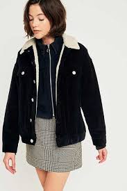 Bdg Western Borg Lined Black Corduroy Jacket Jacket Outfit Women Black Corduroy Jacket Winter Jackets Women