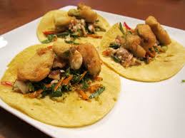 Pat seafood and vegetables dry with a paper towels. Tempura Avocado Tacos With Spicy Fish Slaw Eat Drink Life Love