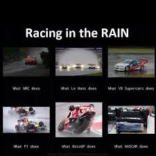 Nascar officials had to push back the start of the axalta 'we paint winners' 400 sprint cup race at pocono raceway to monday at 12 noon edt. Nascar Isn T Racing Racing Racing Quotes Running In The Rain