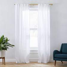 Sheer Belgian Flax Linen Curtain White West Elm Sheer Linen Curtains Affordable Curtains White Curtains