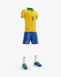 Download Men S Full Soccer Kit With Open Collar Mockup Hero Shot In Apparel Mockups On Yellow Images Object Mockups