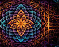 visionary art microscopic cells as galaxies molecular biology sacred geometry fractal cosmic mirror, AI generated