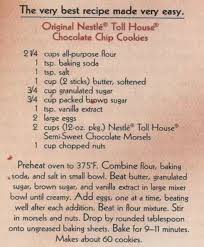 Or 1/2 cup shortening plus 1/2 cup butter or 1 cup shortening or 1 cup butter. 19 Chocolate Chip Cookie Recipe Toll House