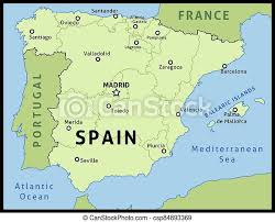 You are free to use the above map for educational purposes (fair use); Map Of Spain Outline Illustration Country Map With Main Cities In Autonomous Communities Canstock