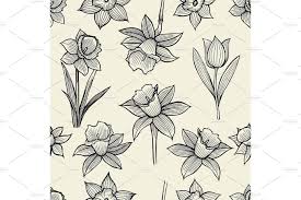 Black And White Flower Crown Drawing Hand Drawn Spring Flowers Flower Sketches Flower Crown Drawing Flower Drawing