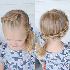 Three Strand Pull Through Braid Into A Side Ponytail Kids Hairstyles Braided Hairstyles For Wedding Kids Style Hair