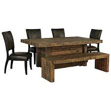 The bench features the same design as the dining table, creating a seamless look throughout the entire set. Signature Design By Ashley Sommerford 6 Piece Table Set With Bench Wayside Furniture Table Chair Set With Bench