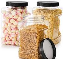 Amazon.com: Lawei 3 Pack Square Clear Plastic Jars, 98 Oz Wide Mouth  Storage Containers with Screw-On Lids, Refillable BPA Free Empty PET Jars  for Dry ...