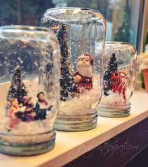 Craft In A Jar No Water Snow Globe Christmas Jars Snow Globe Crafts Snow Globe Mason Jar