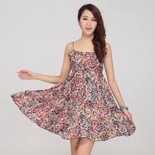 Wholesale Spaghetti Straps Backless Elastic Empire Waist Floral Print Cotton Bohemian Short Mini Beach Summ Womens Beach Dresses One Piece Dress Womens Dresses