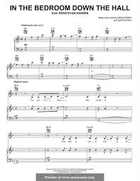 In The Bedroom Down The Hall From Dear Evan Hansen By J Paul B Pasek On Musicaneo In 2020 Sheet Music Notes Sheet Music Music Notes