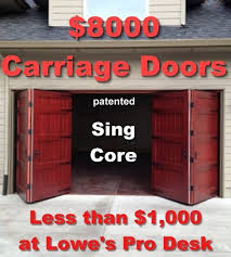 8 Thousand Dollar Bi Fold Carriage Doors Mfg For 1 Thousand Dollars Sing Core At Lowes Home Improvement Garage Doors Folding Garage Doors Carriage Doors