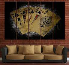 Poker Wall Art Canvas Set Contemporary Wall Art Living Room Etsy Game Room Wall Art Wall Art Living Room Room Wall Art