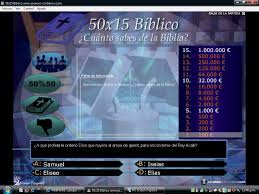 Este juego consiste en descubrir tras una pequeña descripción, el nombre del personaje bíblico; Quien Quiere Ser Biblionario Descargar