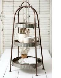 tiered tray galvanized metal rustic