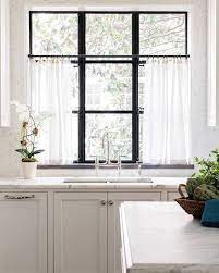 Linen Cafe Curtains Sheer Linen Curtains Custom Made Rod Etsy In 2021 Cafe Curtains Kitchen Kitchen Window Treatments Kitchen Window Curtains
