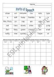 Parts Of Speech Esl Worksheet By Zgeneration Parts Of Speech Parts Of Speech Worksheets Vocabulary Lessons