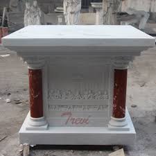 We have what it takes to provide you with everything you need from communion supplies to holiday decorations for your home, church or sunday school. Modern Church Marble Altar Table With The Last Supper Relief Wall Art Decor Tch 206 Our Lady Of Grace Mary Garden Statue For Sale