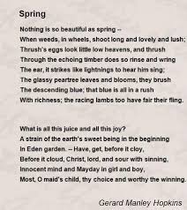 Pin By Judys Buzz On Poetry Gerard Manley Hopkins Spring Poem Spring Poetry
