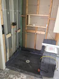 It passed inspection including the 24 hour flood test. This New Single Mud Bed With Red Guard Method Terry Love Plumbing Advice Remodel Diy Professional Forum