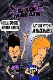 Black Beavis And Butthead Black Sabbath Beevis And Butthead Black Sabbath Rock And Roll Fantasy Extreme Metal