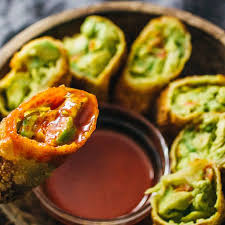 Bj S Avocado Egg Rolls Avocado Egg Rolls With Sweet Chili Sauce Vegan Sweet Chili Sauce Recipe Avocado Egg Rolls Sweet Chili Sauce