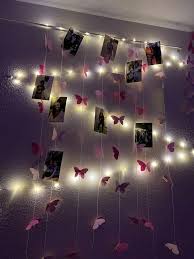 Aesthetic Butterfly And Fairy Light Headboard Headboard With Lights Fairy Lights Aesthetic Rooms