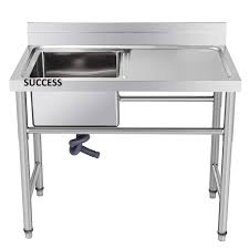 Puncak stainless steel & machinery sdn bhd (co. Stainless Steel Commercial Single Bowl Kitchen Sink With Drainboard Side Table Right Lazada