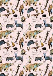 Beautiful Illustration Nordic Animals Wallpaper Illustration By Jenny Almen Fotografii Fonov Fotografii Printy