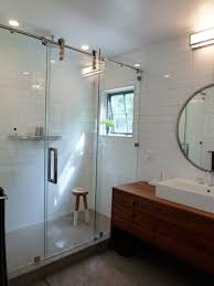 Master Bath Frameless Glass Sliding Shower Doors Shower Barn Door Shower Doors Glass Barn Doors