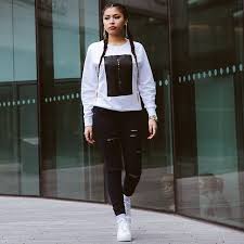 Black And White Air Forces Outfit Pretty Girl Swag Monochrome Black Ripped Jeans White Sweater Jumper Air Force 1 Nike Air Sneaker Black Girl Outfits Sweater And Jeans Outfit Air Force 1 Outfit