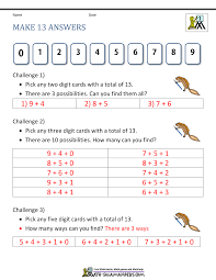 Your child can also write the answers on a piece of paper. First Grade Math Problems