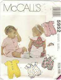 Mccalls 5952 Pattern Infants Romper Jumpsuit Hat Size S M L Xl Etsy Hat Patterns To Sew Baby Sewing Patterns Vintage Patterns