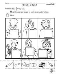 labor day worksheet community helpers the mailbox worksheets kindergarten 