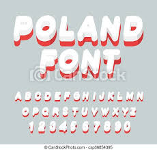 Àsìá ilẹ̀ poland, flag of poland (yo); Polen Schriftart Die Polnische Flagge Nationales Patriotisches Alphabet Dreifacher Brief Staatliche Farbsymbolik Canstock
