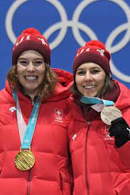 S mikaela shiffrin, silver, switzerland's michelle gisin, gold, and switzerland's wendy holdener, bronse, celebrate during the victory ceremony of. Pyeongchang 2018 Champion Gisin Targeting World Cup Combined Title On Home Snow Of Crans Montana