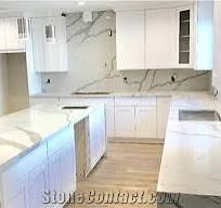 Artificial Quartz Big Slabs Calacatta White Countertops