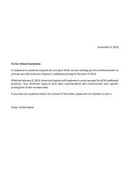 Address change notification letter is a simple yet effective way of informing business and personal contacts or customers about the the sample template provides an ideal generic example of the address change notification letter. 20 Sample Price Rate Increase Letters In Pdf Ms Word