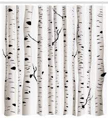 Birch Tree Shower Curtain Birch Tree Shower Curtain Forest Seasonal Nature Woodland Leafless Branches Grove Botany Illustration Fabric Bathroom Set With Hooks Black And White By Ambe In 2020 Tree Shower Curtains Tree Curtains Murals