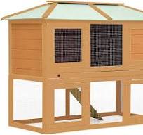 Amazon.com: CHARMMA Jaula de conejo animal piso doble madera ...