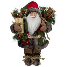 Buy northlight 24 country rustic standing santa claus christmas figure: Northlight 12 Brown And Red Standing Santa Claus Figurine With Snowflake Jacket Target
